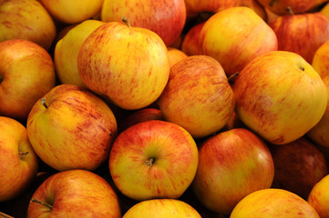 Fototapeta na wymiar étal de pommes au marché