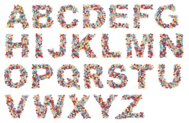 Gambling dices alphabet