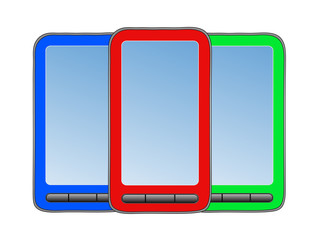 Three phone on white background. Vector illustration