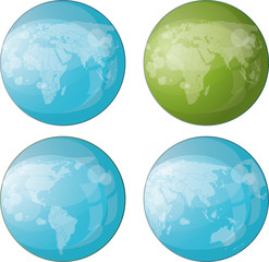 Blue and green globe, eps-10