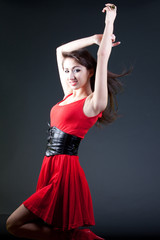 Fototapeta premium girl enjoys music