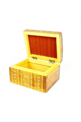 Antique carved wooden casket