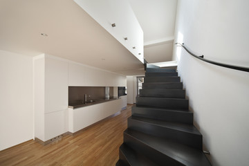 beautiful modern apartment, stairs view