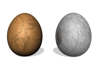 Golden and silver easter eggs