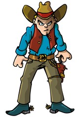 Cartoon cowboy with a gun belt