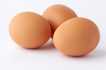 3 eggs on white