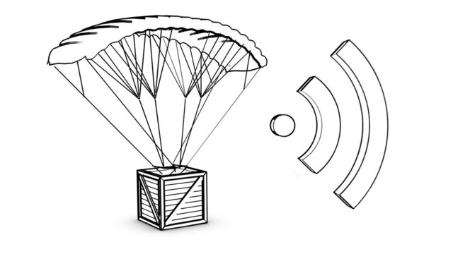 parachute box  with wireless sign