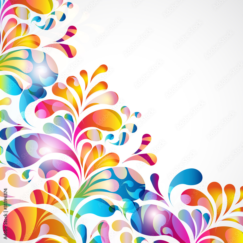 Aufkleber abstract background with bright teardrop-shaped arches.