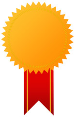 Award golden medal with ribbon