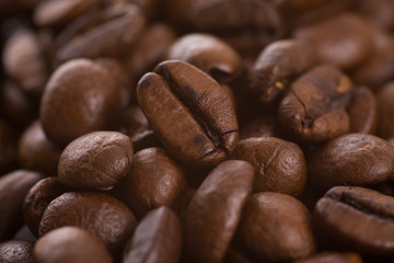 Dark coffee beans