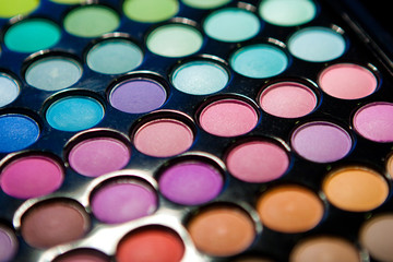 Makeup set. Professional multicolor eyeshadow palette