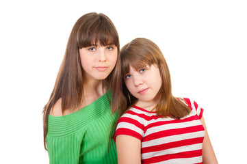 Full-length portrait of two girls
