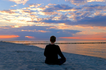 meditation sunset