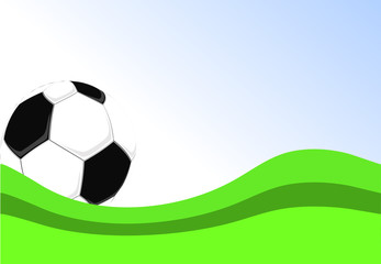 vector football poster with soccer ball and green grass