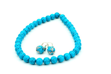 Blue beads and earrings