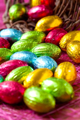 Fototapeta na wymiar Chocolate Easter eggs