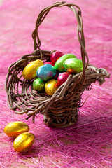 Easter eggs in a basket
