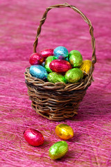 Easter eggs in a basket
