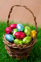 Easter eggs in a basket