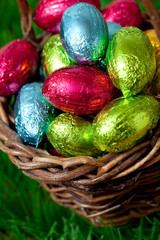 Easter eggs in a basket