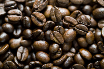 Coffee roasted beans background