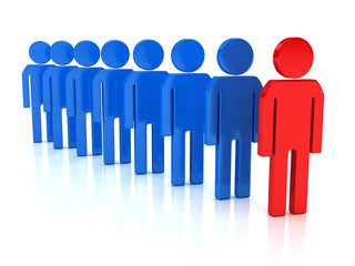 Team concept over white background