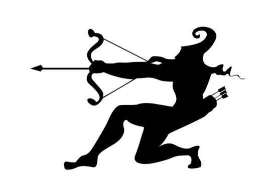 silhouette of the arrows on white background