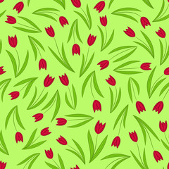 Seamless tulip vector pattern