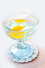 Beautiful desert of mango slices with beancurd