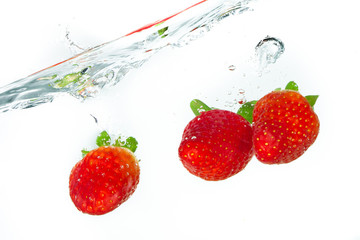 strawberry in the water