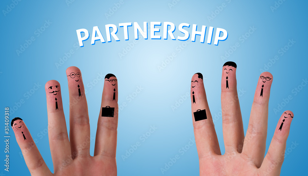 Wall mural abstract fingers having deal (partnership)