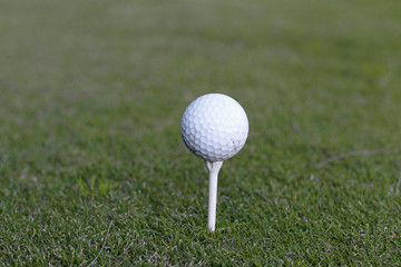 Golfball auf Tee