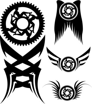 Four different  bike art designs.