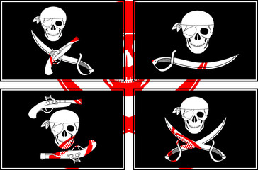 set of pirate flags. stencils