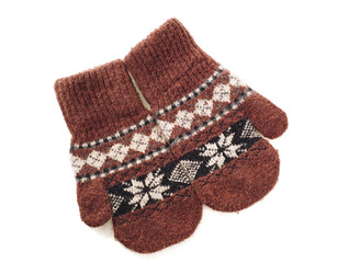 Pair of brown mitten