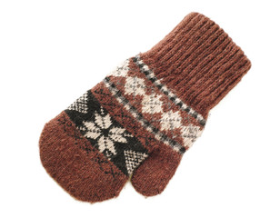 One brown mitten