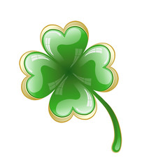 Four leaf clover, vector illustration for St. Patrick's day