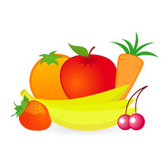 Vector isolated illustration of fruits