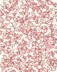 Seamless  pattern of leaves.