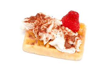 waffle with strawberry