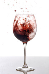 Wild red wine in a glass