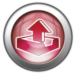 Red glossy 3D effect button 