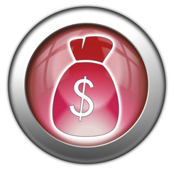 Red glossy 3D effect button 