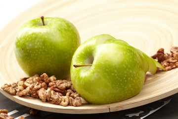 green apples with walnut