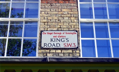 King's Road Street Sign, Chelsea, London, UK - 31416140