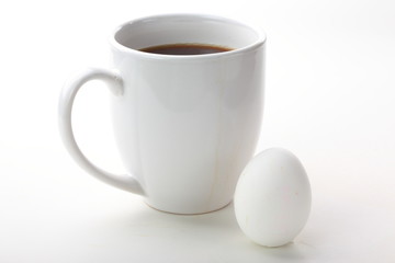 Obraz na płótnie Canvas White coffee and egg