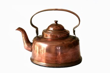 Antique copper kettle