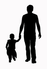 father and doughter silhouette