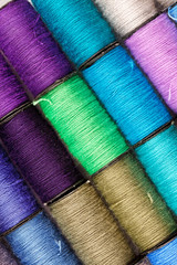 bobbins of lurex thread