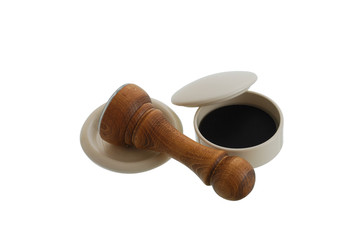 Decorative vintage stamp kit isolated on white background